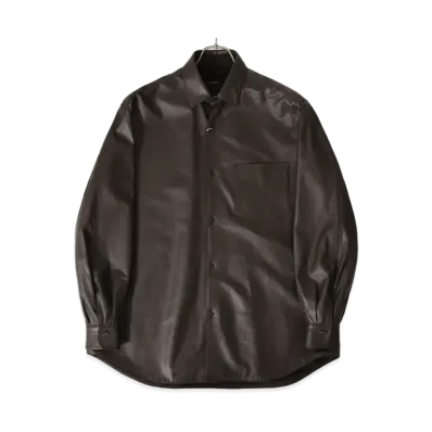 COMOLI Sheepskin Shirt Jacket "Brown"