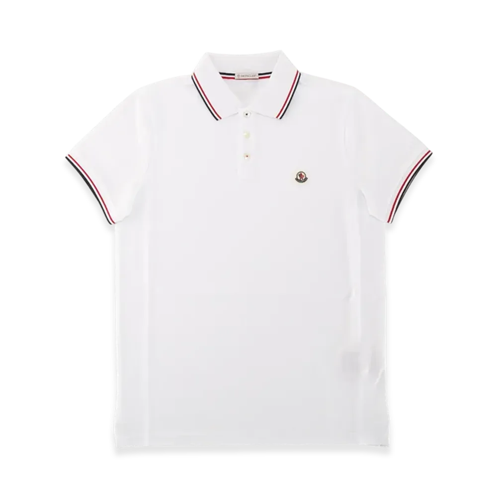 Moncler Men's Patch Polo Shirt "White"