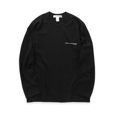 COMME des GARCONS SHIRT Cotton Jersey Plain With Printed CDG Shirt Logo On Chest "Black"
