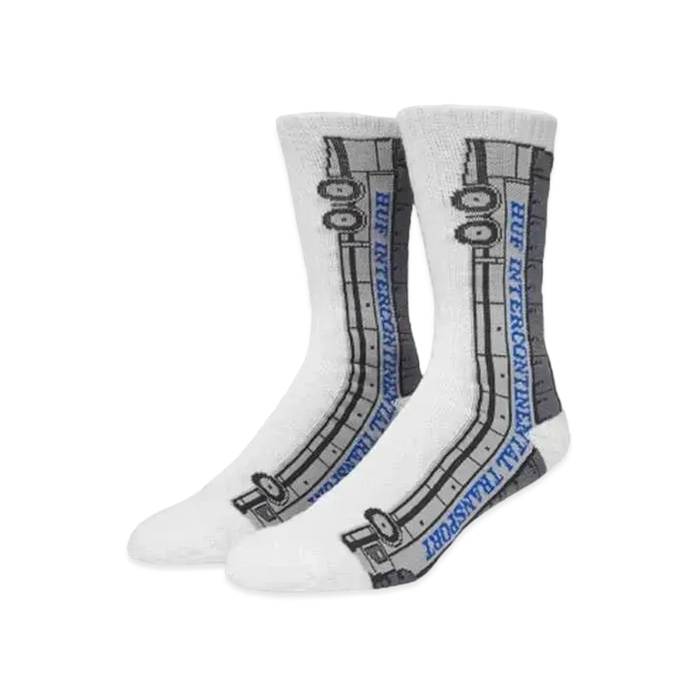 HUF Fall 24 International Transport Crew Socks "White"