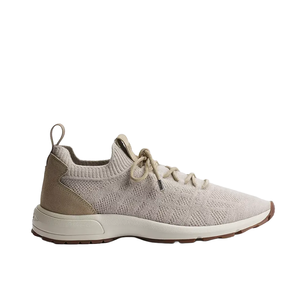 Dior B80 Lounge Sneaker Cannage Wool Cashmere and Silk Knit with Suede Calfskin "Beige"