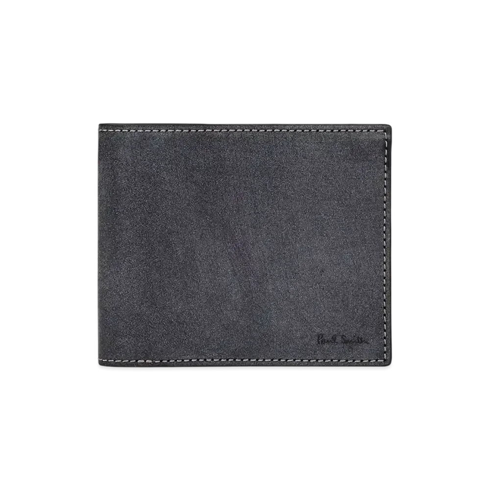 Paul Smith Waxed Leather Bifold Wallet "Black"