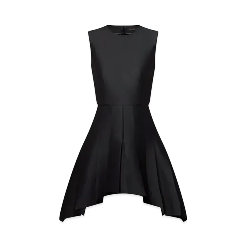 Louis Vuitton Asymmetrical Box Pleat Dress "Noir"