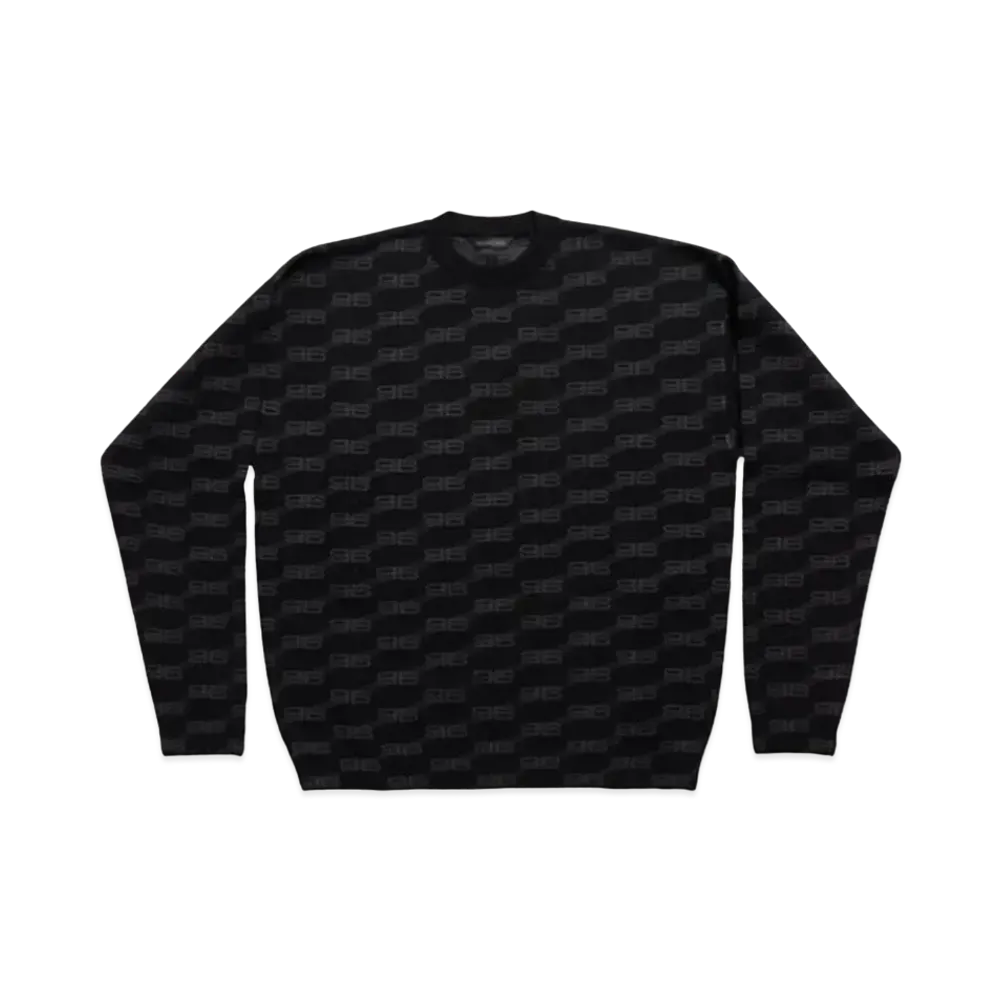 BALENCIAGA BB Monogram Sweater Nero "Black/Grey"