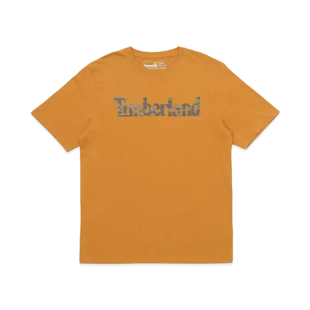 Timberland Men's Short Sleeve Northwood Word Mark Camo Tee "Wheat"
