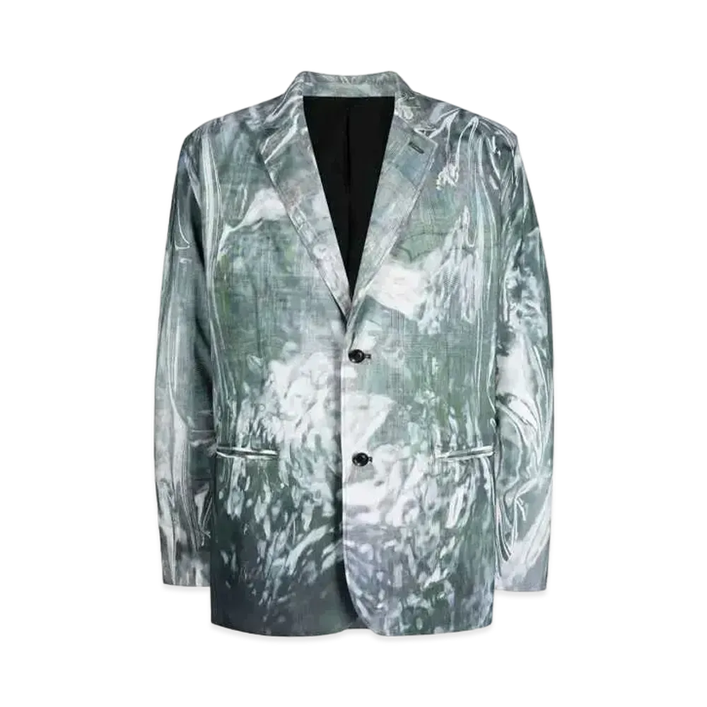 doublet Abstract Pattern Single Jacket "Khaki"