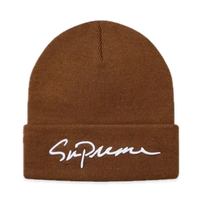 Supreme Classic Script Beanie "Brown"