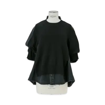 sacai Denim x Knit Pullover "Black"