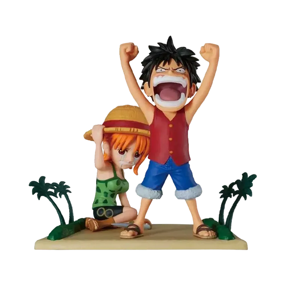 BANPRESTO "World Coletable Figure" -ONE PIECE- Log Storise-Monkey Monkey.D.Luffy & Nami-