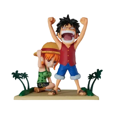 BANPRESTO "World Coletable Figure" -ONE PIECE- Log Storise-Monkey Monkey.D.Luffy & Nami-