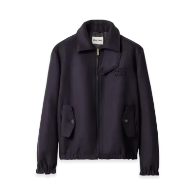 MIU MIU Women's Wool Blouson Jacket "Navy"