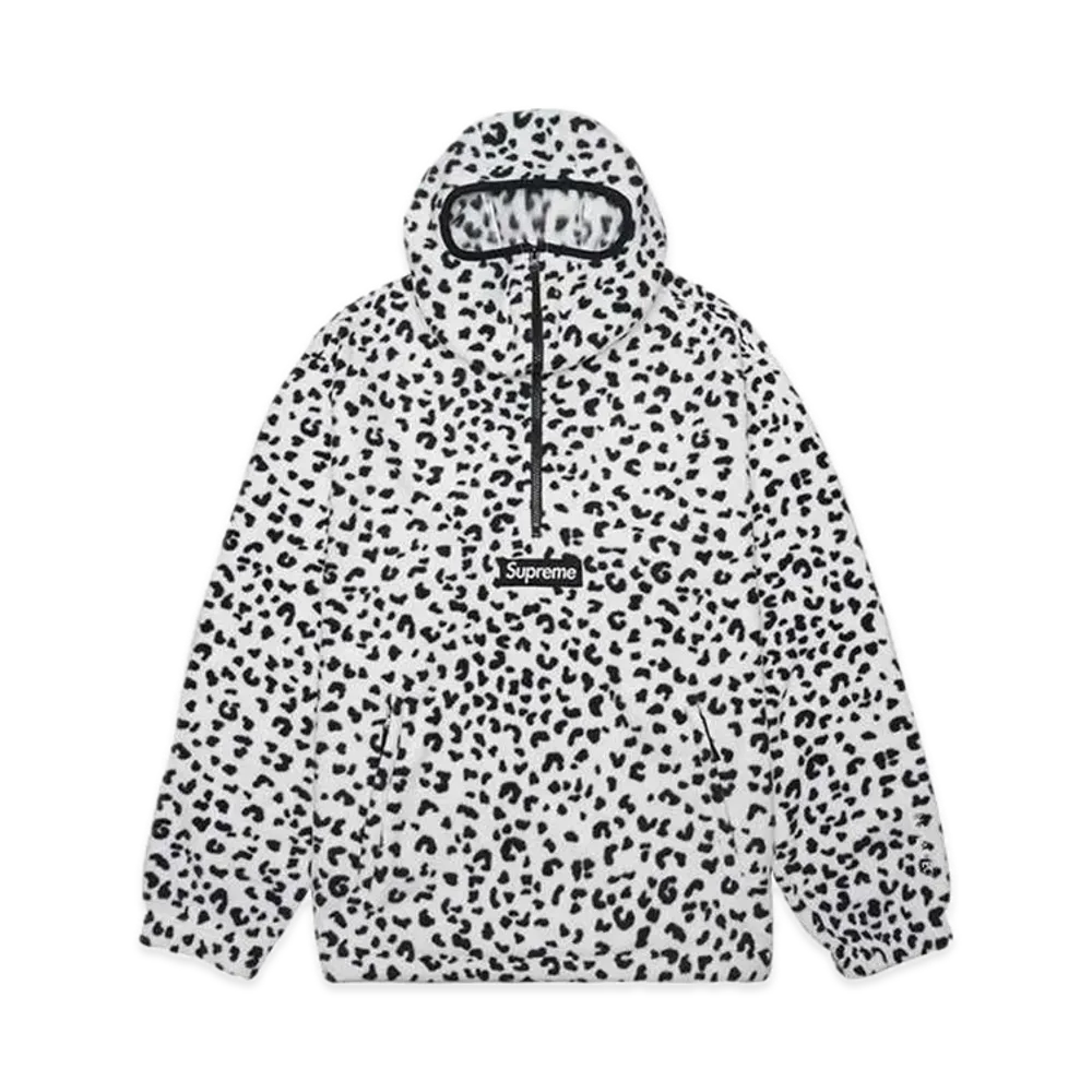 Supreme Polartec Facemask Half Zip Hooded Sweatshirt "Leopard"