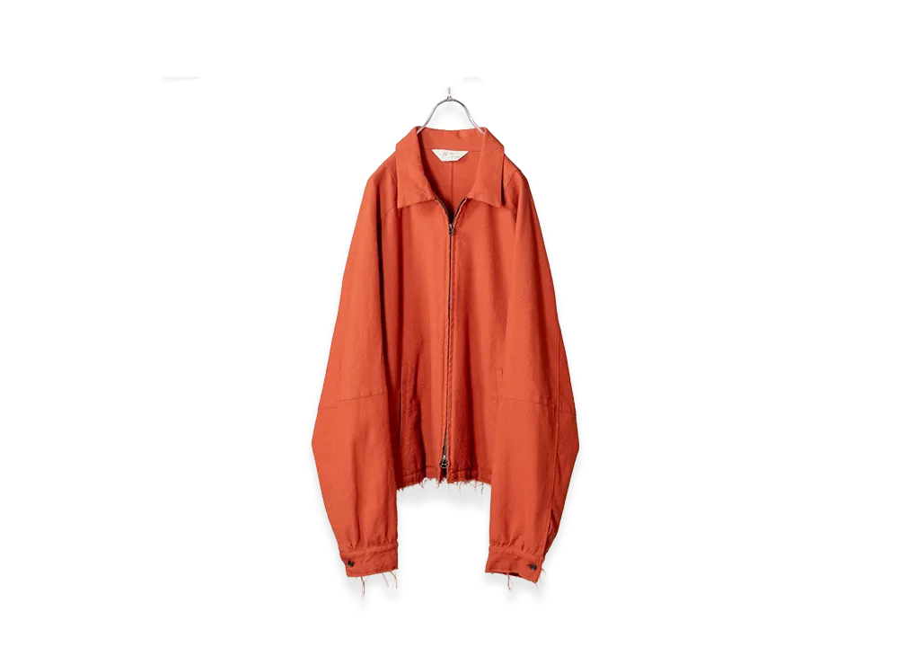 ANCELLM Shrink Wool Zip-Up Shirt Jacket "F.Red"