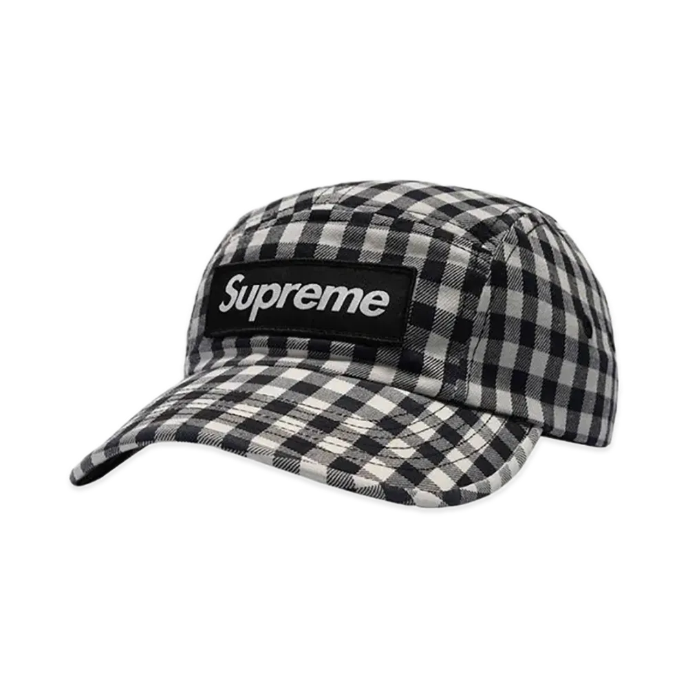 Supreme Gingham Camp Cap "Black"