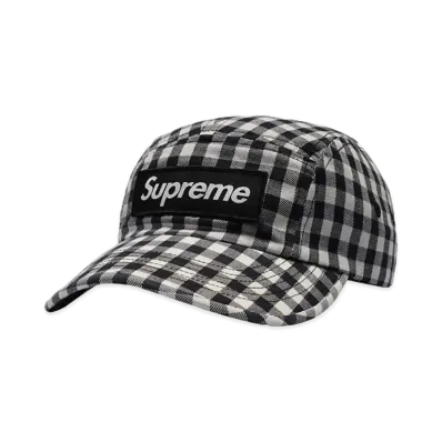 Supreme Gingham Camp Cap "Black"
