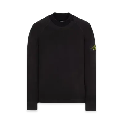 Stone Island 60954 Garmendt Dyed Gauzed Cotton Nylon Fleece Mock Turtleneck Sweatshirt - 23FW "Black"