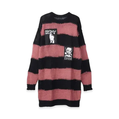HYSTERIC GLAMOUR Destroy All Monsters Dam Monster Crash Border Dress "Pink"