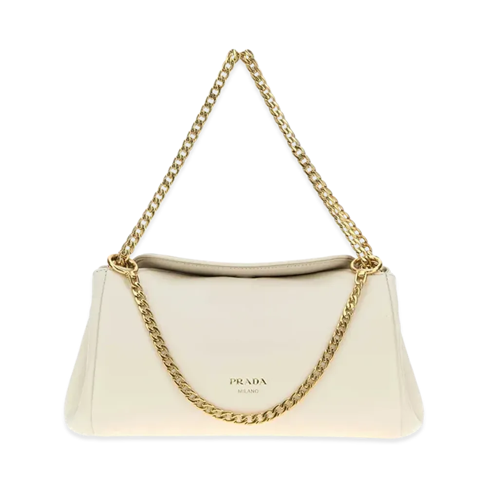 PRADA Women's Nappa Leather Small Tumulte Handbag "White"