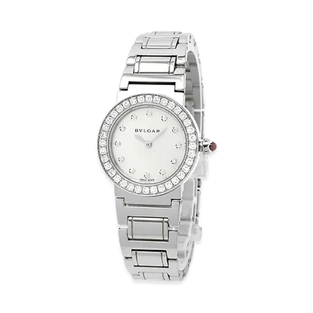 BVLGARI Women's Quartz Diamond Bezel 12P 26mm "Silver/White Shell"