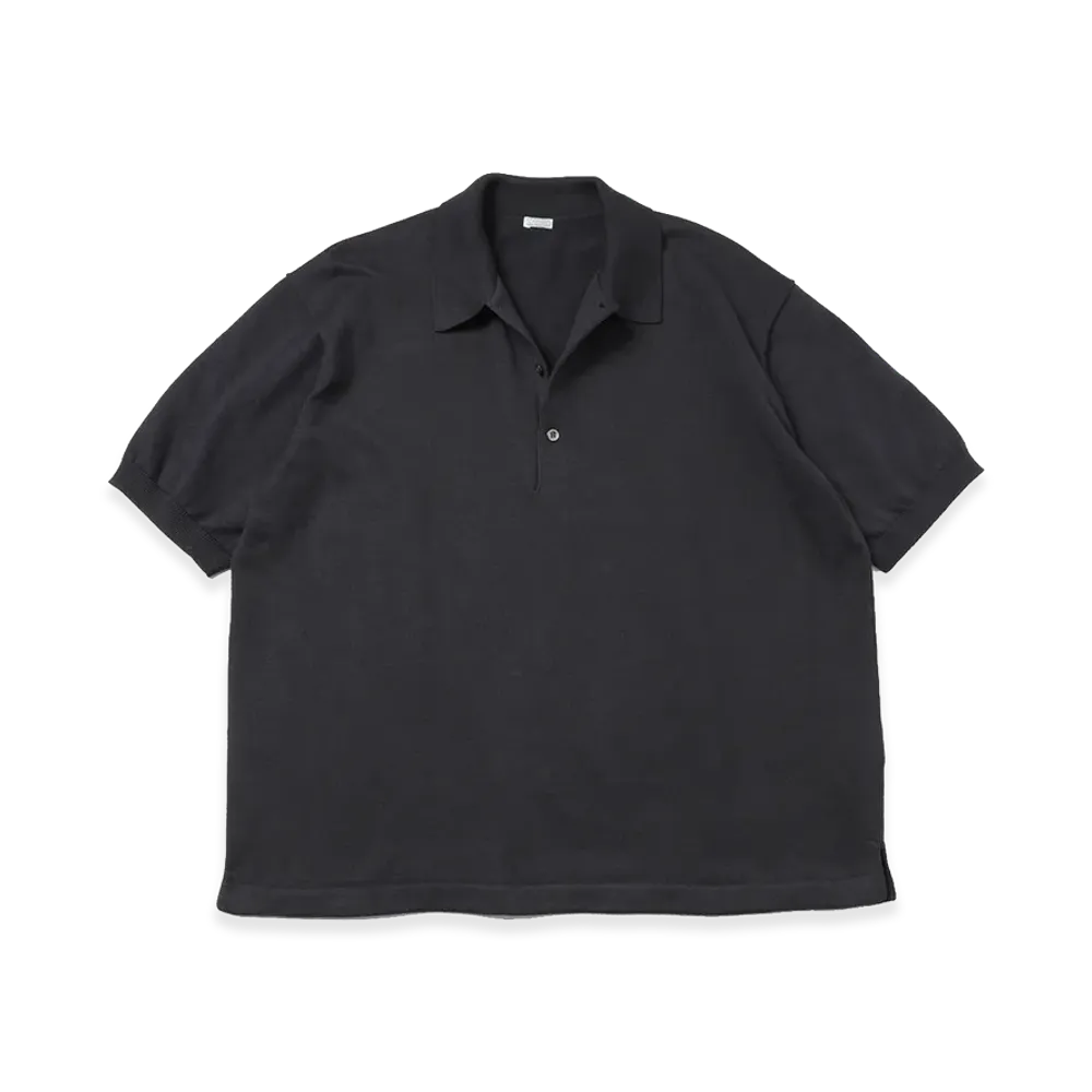 A.PRESSE Cotton Knit S/S Polo Shirts "Black"