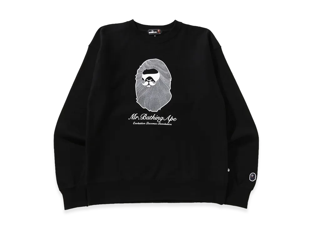A BATHING APE Mr. BATHING APE Crew Neck Sweat Shirt #2 "Black"