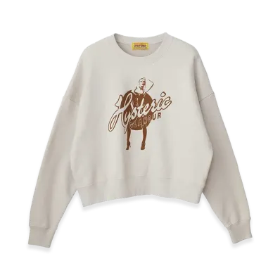 HYSTERIC GLAMOUR Women's HYSTERIC BLONDIE Cropped Sweatshirt "Beige"