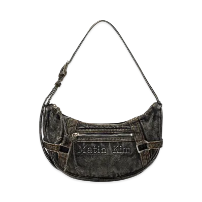 Matin Kim Matin Washed Denim Mini Hobo Bag "Black"