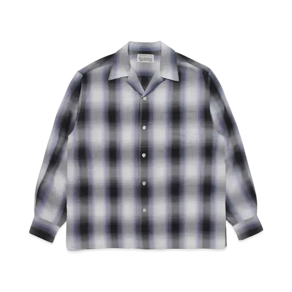 WACKO MARIA Check Open Collar Shirt "Purple"