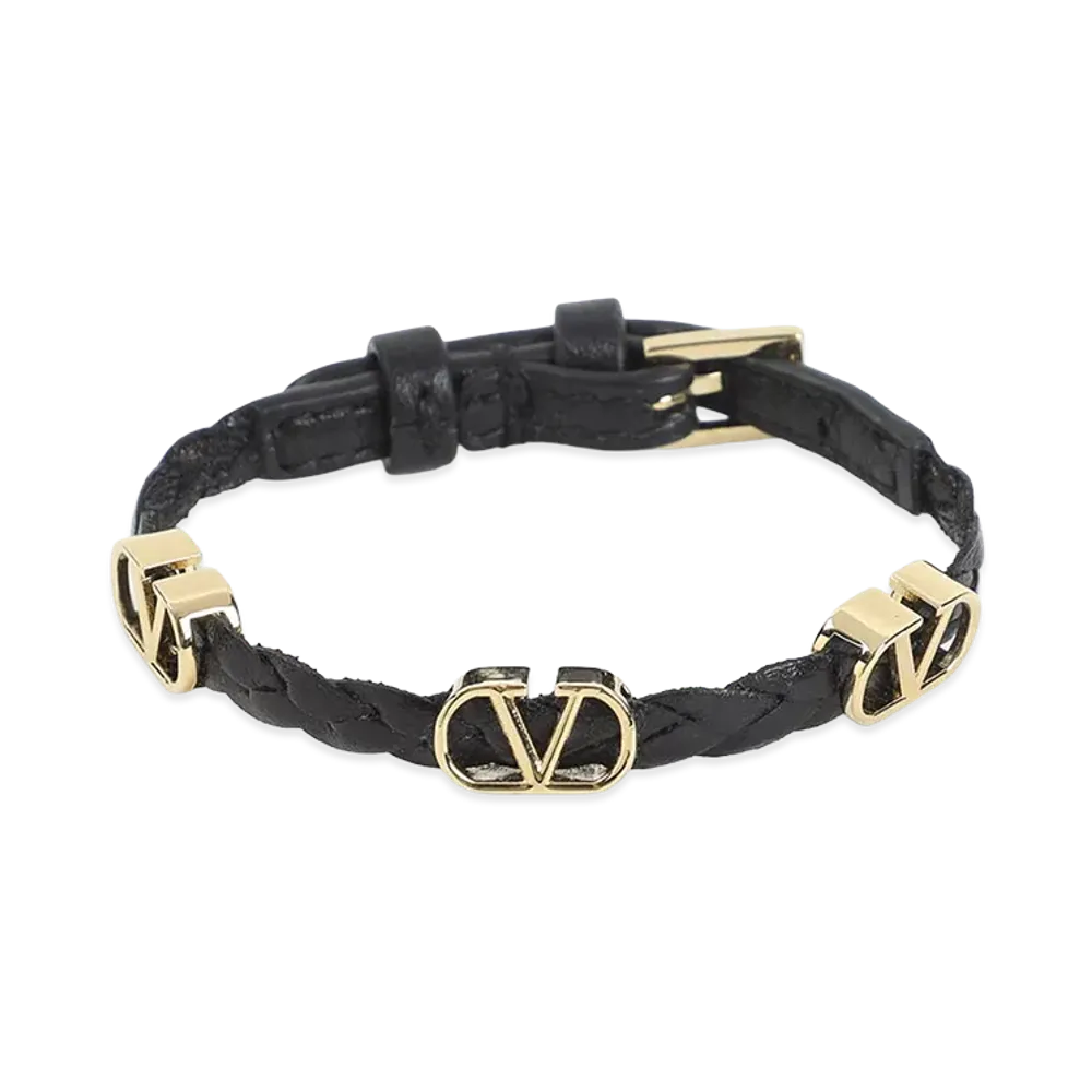 Valentino Garavani Women's Leather Bracelet "Black"