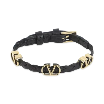 Valentino Garavani Women's Leather Bracelet "Black"