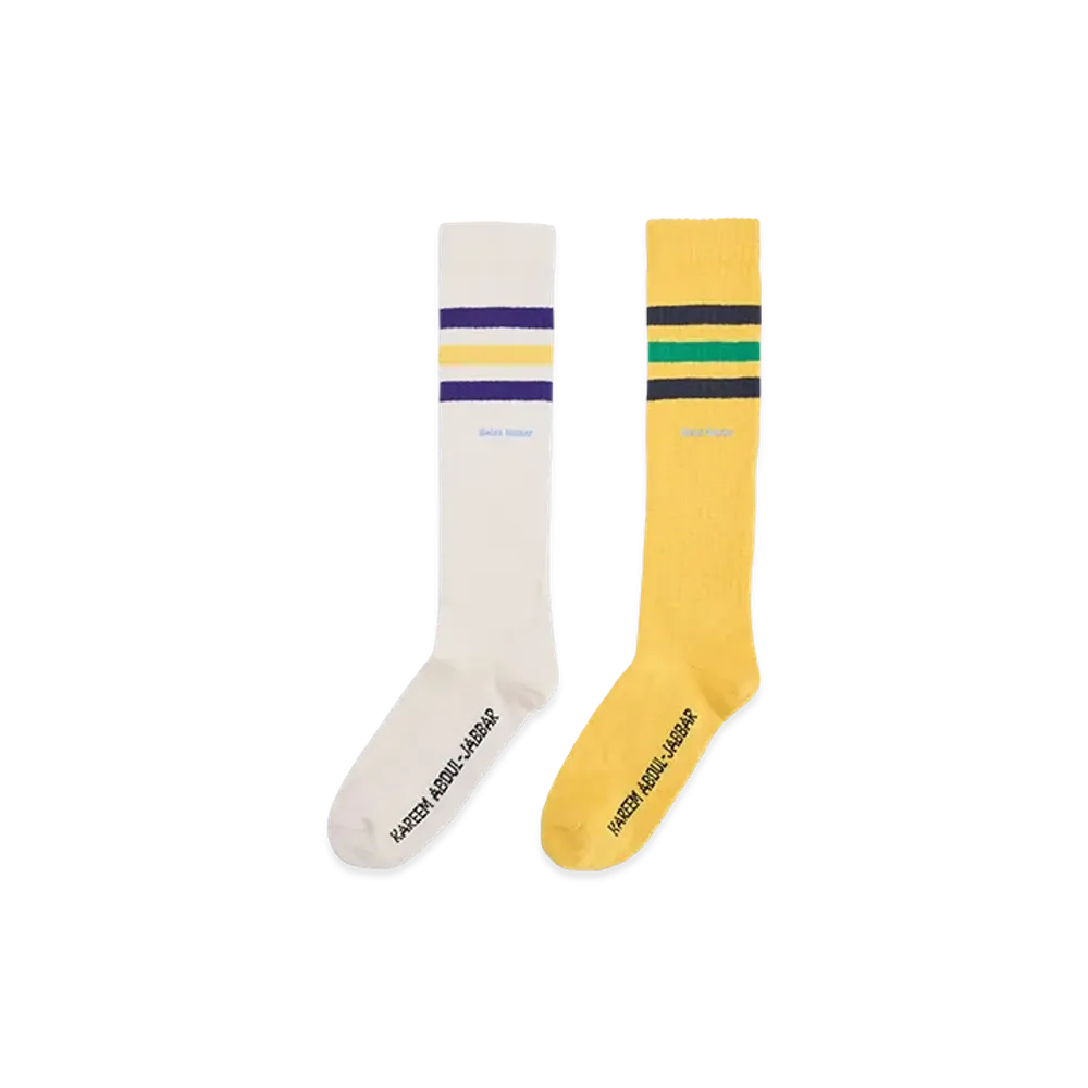 adidas x Wales Bonner Jabbar Three-Stripes Socks "Chalk White/Spring Yellow"