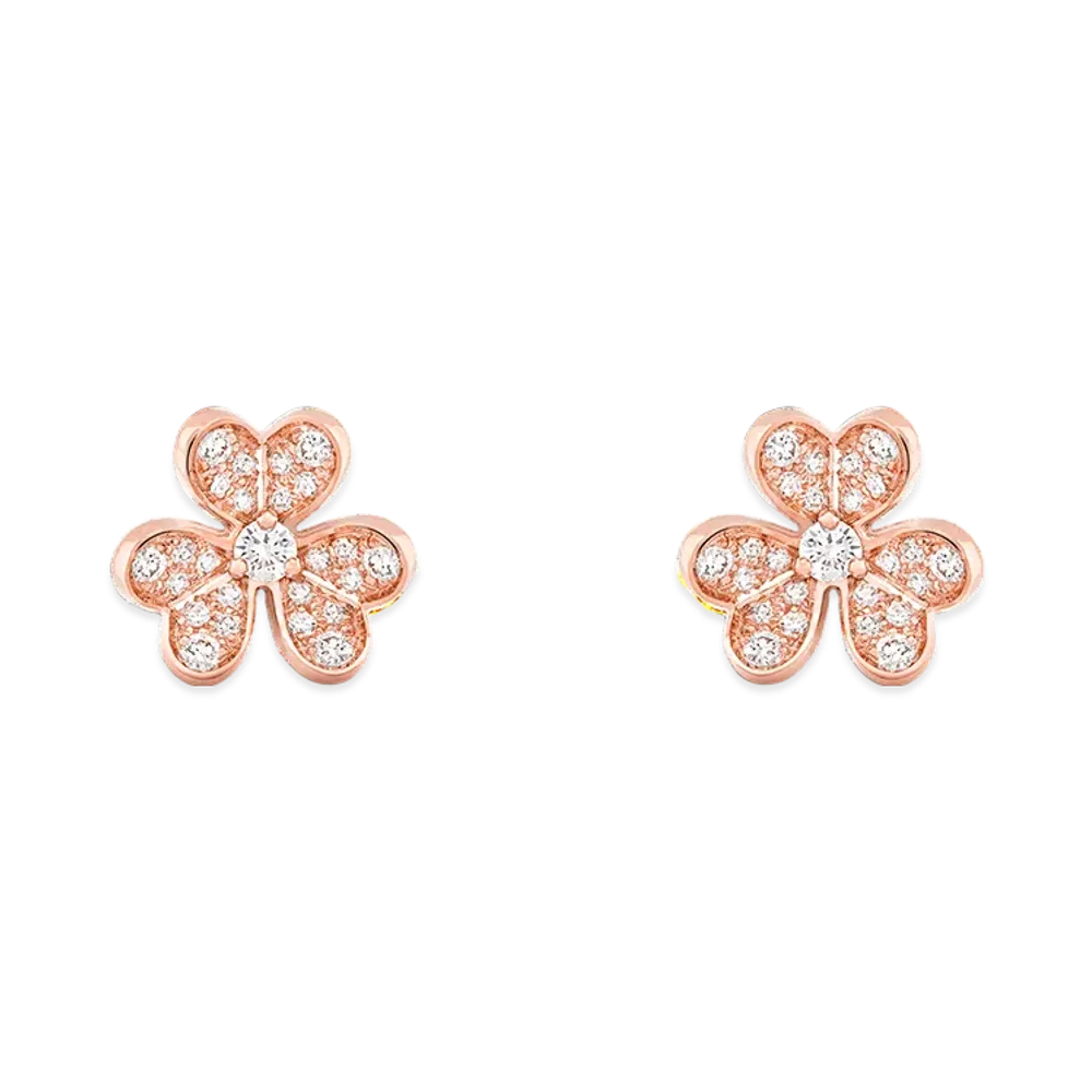 Van Cleef & Arpels Frivole earrings mini model "18K Rose gold/Diamond"