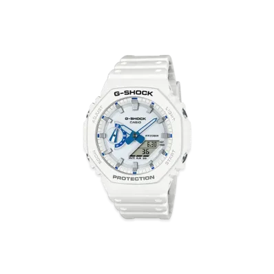 Casio G-Shock GA-2100 Hidden Glow Series Analog-Digital M Watch "White/Blue"