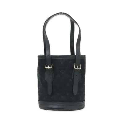 Louis Vuitton Monogram Satin Little Bucket Handle Tote Bag "Noir"