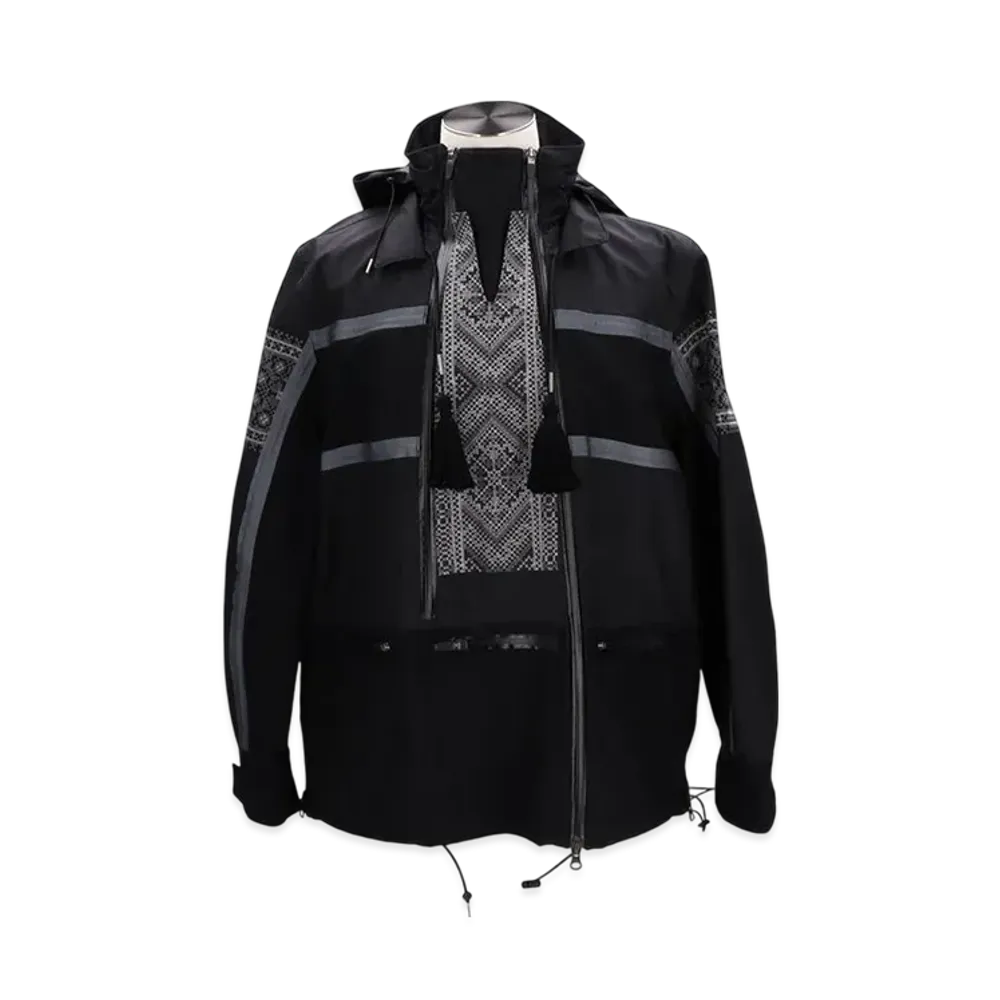 Sacai Floral Embroidery Mix Blouson Jacket "Black"