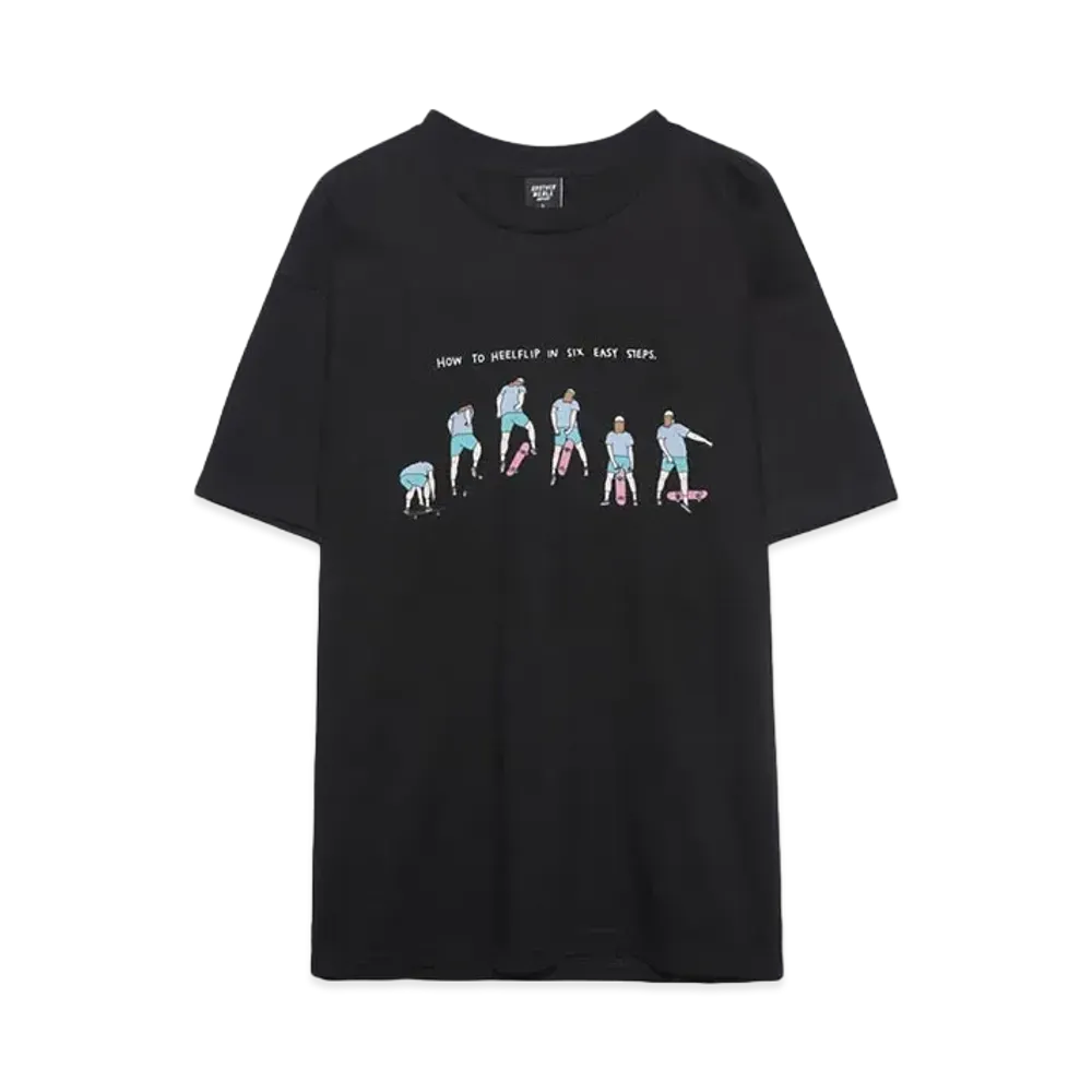 BROTHER MERLE Men's Knit S/S Crew T-Shirt - HeelFlip "Black"