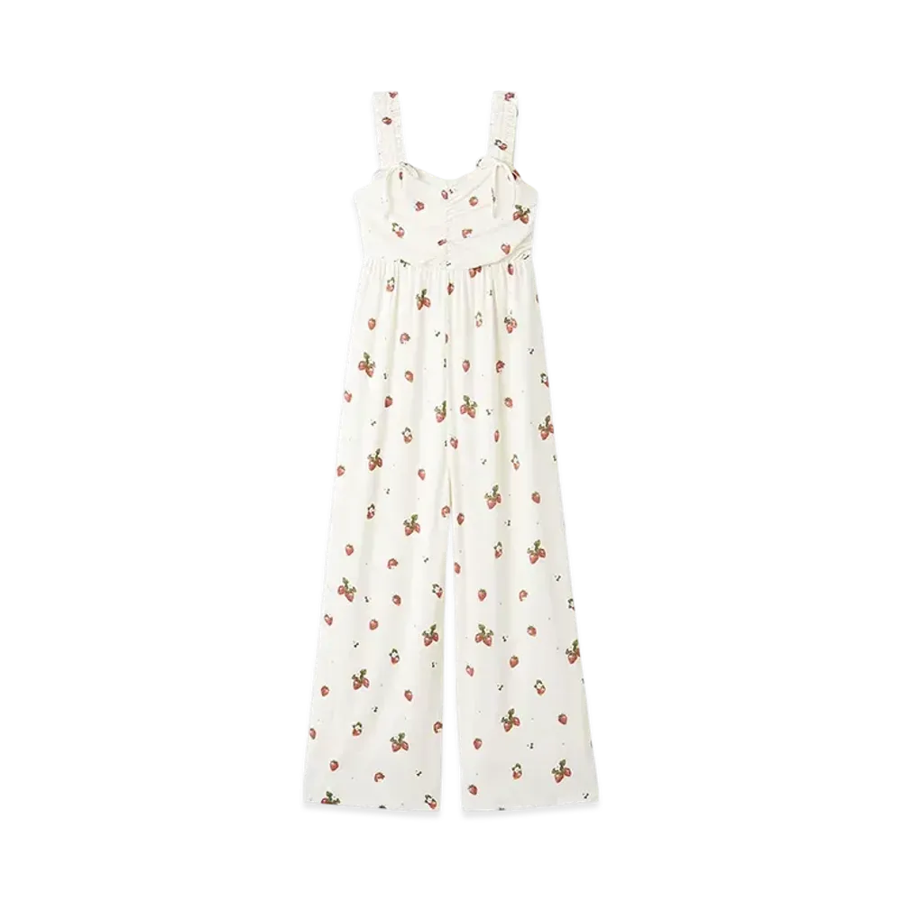GELATO PIQUE Junior Strawberry Pattern Romper "Off White"