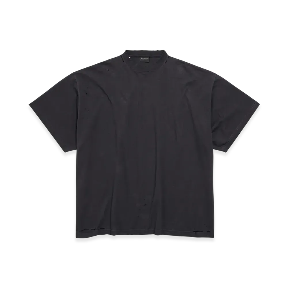 BALENCIAGA Blackletter Script Oversize T-shirt "Faded Black"