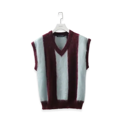 COGNOMEN Football Stripe Knit Vest "Purple"
