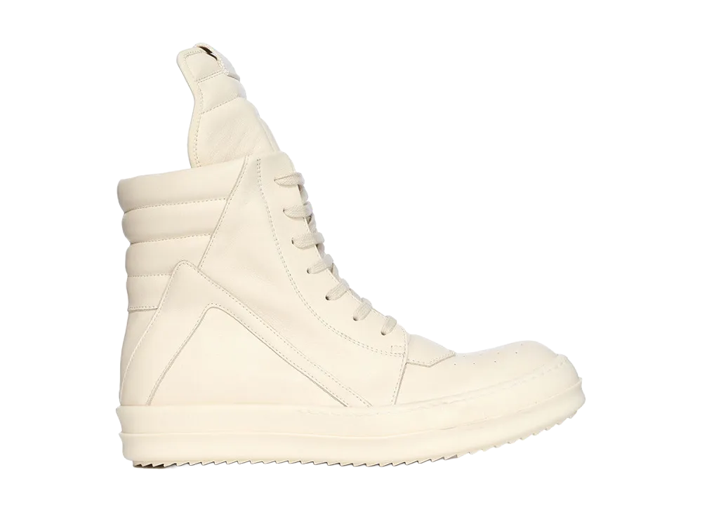 Rick Owens FW26 Tower Geobasket Full Grain Calf Leather "Milk"
