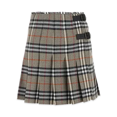 Burberry Women's Embroidered Wool Skirt "Gray"