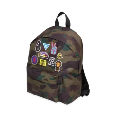 A BATHING APE 1St Camo Patch Print Daypack "Green"