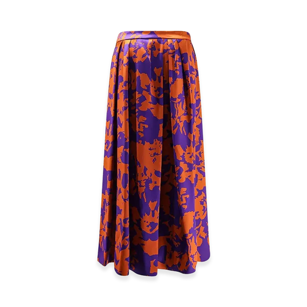 DRIES VAN NOTEN Women's Soni Skirt In Printed Viscose "Orange"