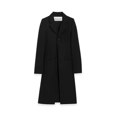 AMI PARIS New Wool Simple Breasted Fitted Coat "Black"
