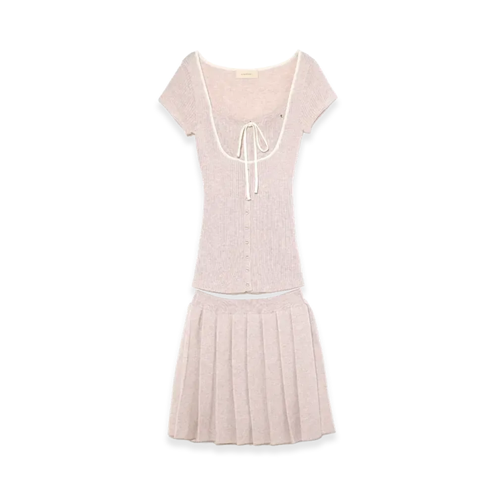 ANDMARY Valentine Ribbon Mini Skirt 