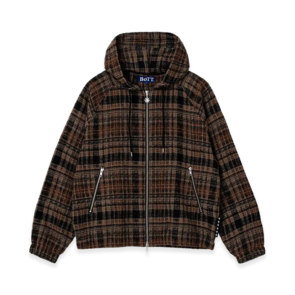 BoTT Heavy Check Zip Hoodie "Brown"