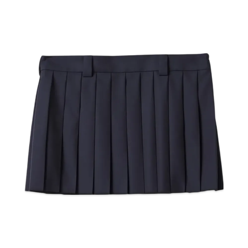MIU MIU Pleated Pinstripe Mini Skirt "Blue"