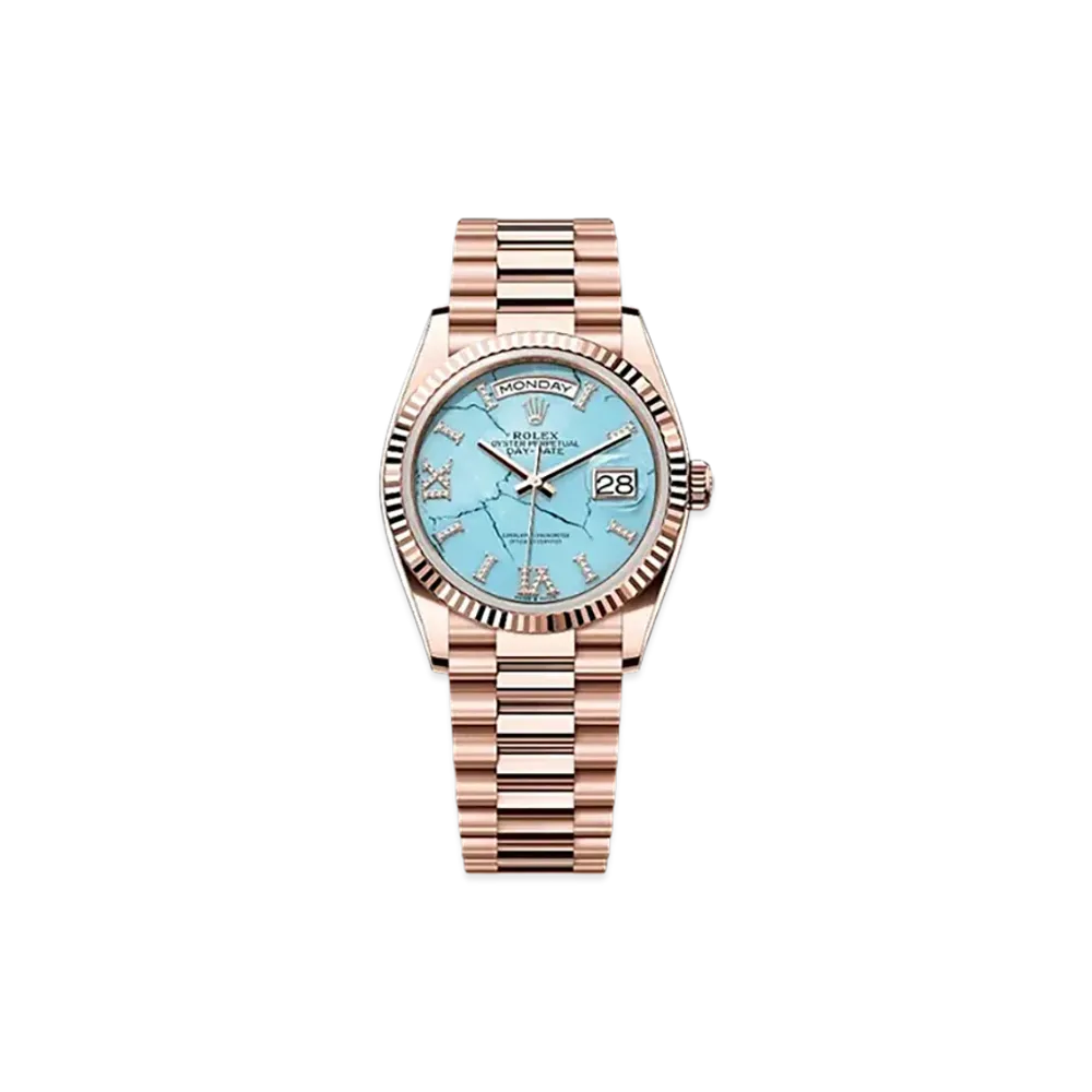 ROLEX Day-Date 36mm Everose Gold 128235 "Turquoise"