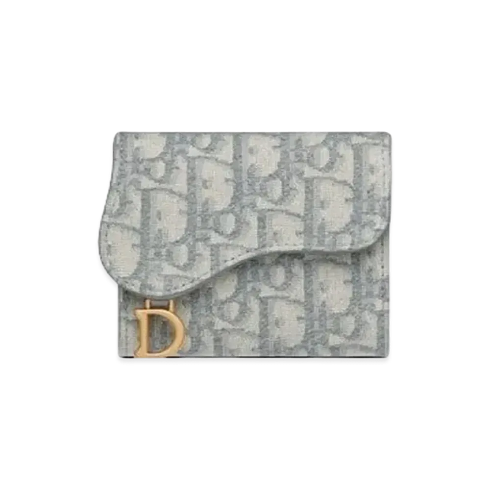Dior Saddle Lotus Wallet "Gray"
