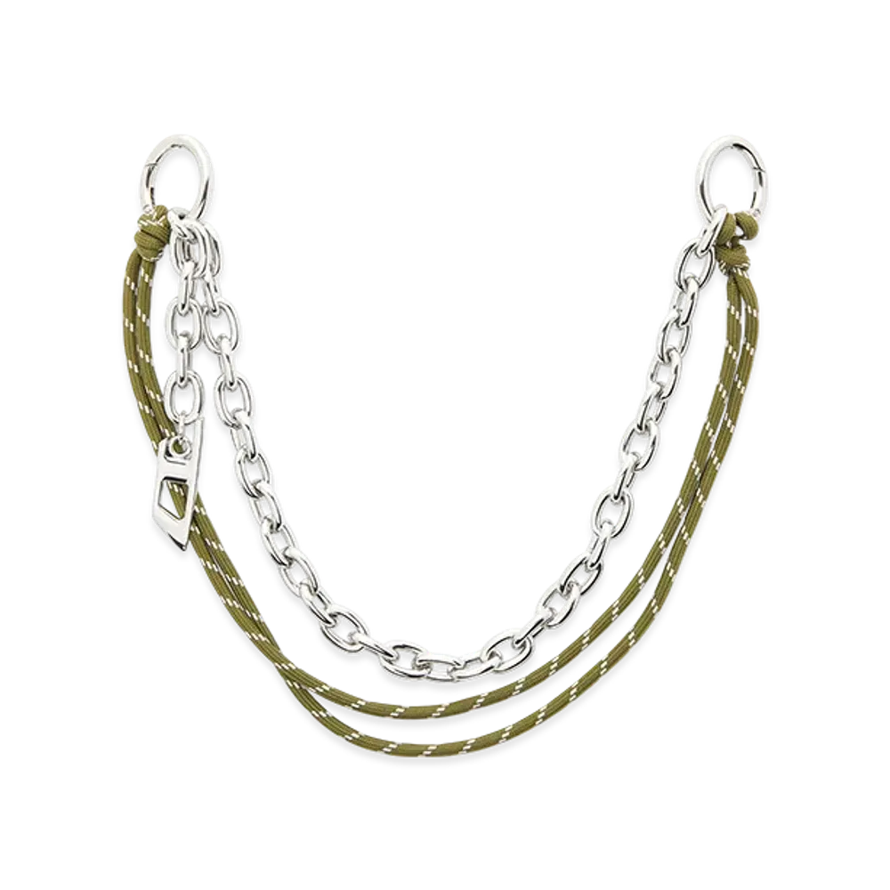 Diesel Chain-D L Charm in chain and rope "Silver/Green"